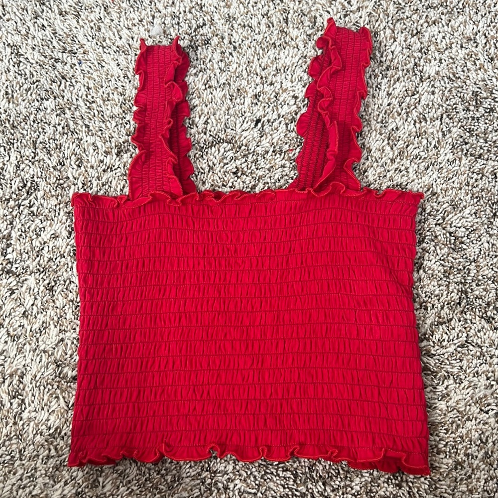 Hollister crop top in red size small.